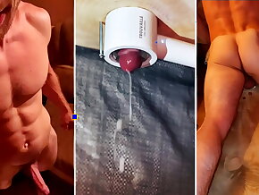 Huge Height on the MILKING table! Man's MOANS! I'm out of sperm!