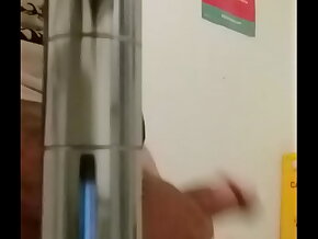 Unprofessional voyeur video boi jerking off in reintroduce convenient hospital lavatory